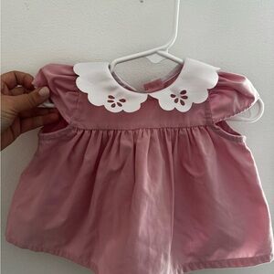 bella bliss pink dress with scallop edge collar